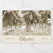 Étiquettes Pour Bouteilles De Liqueur Palmier à coco tropical pour Coquito (Étiquettes simples)