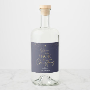 Étiquettes Pour Bouteilles De Liqueur Parties scintillant d'or de la Marine moderne Nom