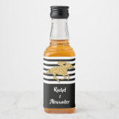 Étiquettes Pour Bouteilles De Liqueur Parties scintillant d'or Faux sur Black Stripes Mi (Devant)