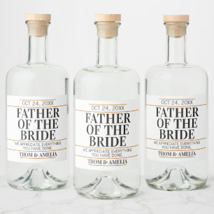 Étiquettes Pour Bouteilles De Liqueur Père De La Mariée Mariage Merci Aux Parents