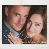 Étiquettes Pour Bouteilles De Liqueur Personalized Photo Save The Date Drink Label (Étiquettes simples)