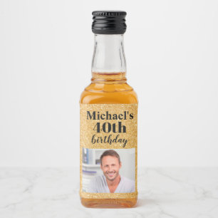 Étiquettes Pour Bouteilles De Liqueur Personnalisé 40e anniversaire de fête Mini Liquor