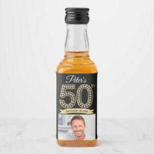 Étiquettes Pour Bouteilles De Liqueur Personnalisé 50e anniversaire de fête Mini Liquor