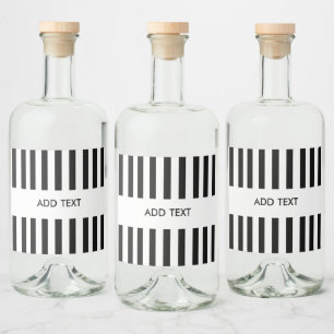 Étiquettes Pour Bouteilles De Liqueur Personnalisé Votre Texte Noir & Blanc Référence