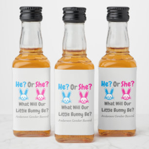 Étiquettes Pour Bouteilles De Liqueur Petit Bunny Gender Reveal