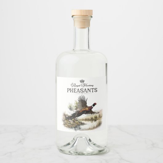 Étiquettes Pour Bouteilles De Liqueur Phéasants, Chasse royale (Devant)