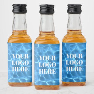 Étiquettes Pour Bouteilles De Liqueur Photo de piscine Aqua Blue pour votre logo