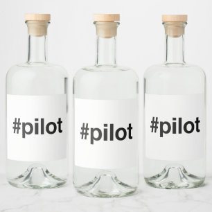 Étiquettes Pour Bouteilles De Liqueur PILOTE Hashtag