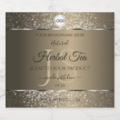 Étiquettes Pour Bouteilles De Liqueur Platine Beige Logo Initiales Parties scintillant É (Étiquettes simples)