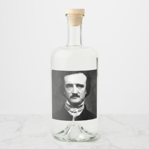 Étiquettes Pour Bouteilles De Liqueur Portrait d'Edgar Allan Poe
