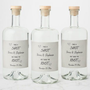 Étiquettes Pour Bouteilles De Liqueur Prenez Un Tir Couple Fiancé Attachant Le Nœud  Alc