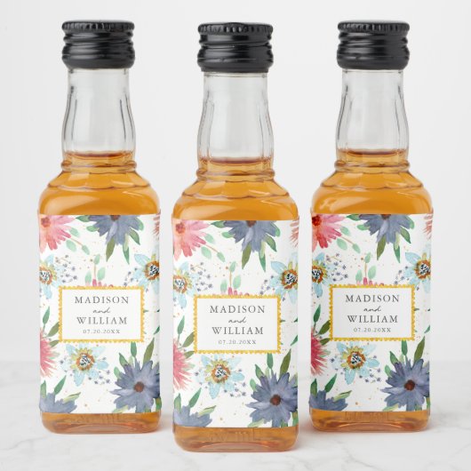 Étiquettes Pour Bouteilles De Liqueur Printemps Boho Chic Verdure Fleur sauvage Mariage (Bouteilles)