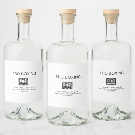 ÉTIQUETTES POUR BOUTEILLES DE LIQUEUR PRO BOXING (Bouteilles)