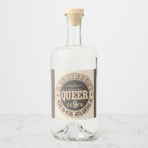 Étiquettes Pour Bouteilles De Liqueur Queer Soda Temperance Marque Vintage Americana