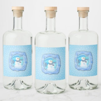 Étiquettes Pour Bouteilles De Liqueur Quelqu'Un T'Aime Un Snowman Émotionnel