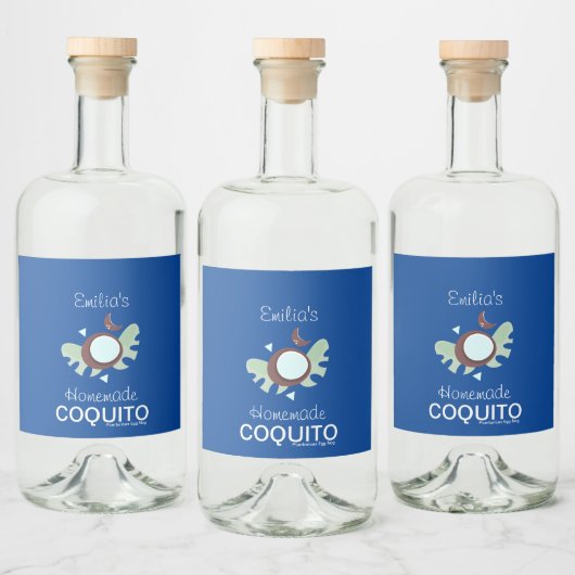 Étiquettes Pour Bouteilles De Liqueur Recette de Coquito maison marque d'entreprise (Bouteilles)