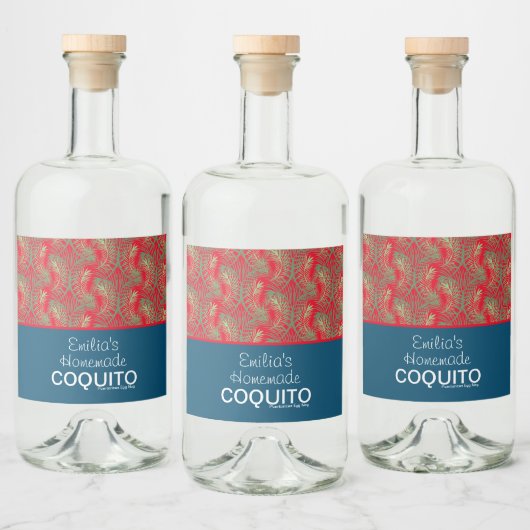 Étiquettes Pour Bouteilles De Liqueur Recette de Coquito maison moderne Marque d'entrepr (Bouteilles)