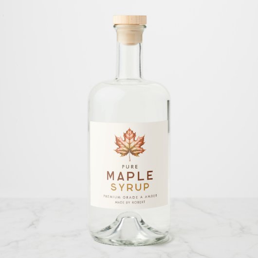 Étiquettes Pour Bouteilles De Liqueur Recette maison au sirop d'érable (Devant)
