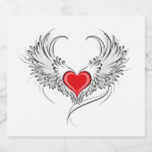 Étiquettes Pour Bouteilles De Liqueur Red Angel Coeur avec ailes (Étiquettes simples)