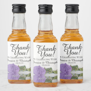 Étiquettes Pour Bouteilles De Liqueur Reflet Lavender Rose Mariage Merci Mini