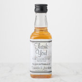 Étiquettes Pour Bouteilles De Liqueur Réflexions blanches Merci Mini Mariage (Devant)