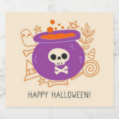 Étiquettes Pour Bouteilles De Liqueur Retro Halloween Lixir potion Éffrayante (Étiquettes simples)