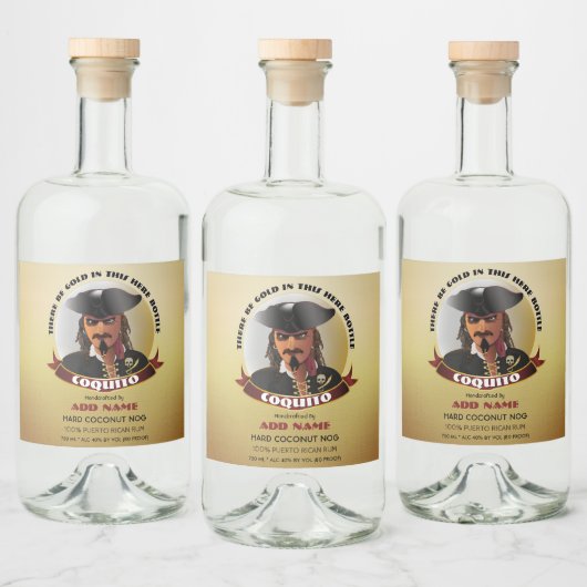 Étiquettes Pour Bouteilles De Liqueur Rhum des Caraïbes pirates (Bouteilles)