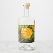 Étiquettes Pour Bouteilles De Liqueur Rose jaune Customisée (Devant)