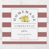 Étiquettes Pour Bouteilles De Liqueur Rose moderne Limoncello Rustique (Étiquettes simples)
