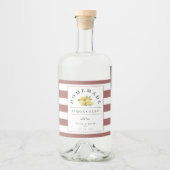 Étiquettes Pour Bouteilles De Liqueur Rose moderne Limoncello Rustique (Devant)