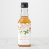 Étiquettes Pour Bouteilles De Liqueur Rose rose élégant Floral Girl Baby shower Mini (Devant)