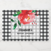 Étiquettes Pour Bouteilles De Liqueur Rose sur Mini Mariage Blanc Noir (Étiquettes simples)