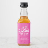Étiquettes Pour Bouteilles De Liqueur Saint Valentin Coeurs roses chauds (Devant)