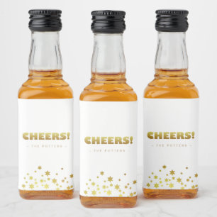Étiquettes Pour Bouteilles De Liqueur Santé Fun Christmas White & Gold Mini