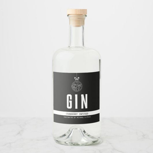 Étiquettes Pour Bouteilles De Liqueur Saveur de vacances Gin infusé (Devant)
