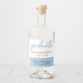 Étiquettes Pour Bouteilles De Liqueur Script Bleu clair | Brosse à oeufs Robin (Devant)