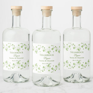 Étiquettes Pour Bouteilles De Liqueur Shamrock irlandais Mariage Clover