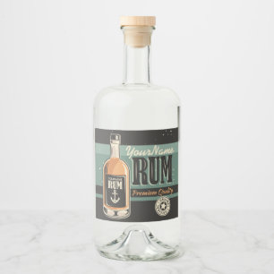 Étiquettes Pour Bouteilles De Liqueur Signe rétro de bouteille de rhum de marin personna