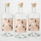 Étiquettes Pour Bouteilles De Liqueur Silhouette de chat (Bouteilles)