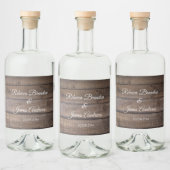 Étiquettes Pour Bouteilles De Liqueur Simple Rustic Wood Mariage (Bouteilles)