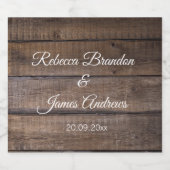 Étiquettes Pour Bouteilles De Liqueur Simple Rustic Wood Mariage (Étiquettes simples)