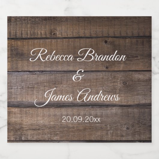 Étiquettes Pour Bouteilles De Liqueur Simple Rustic Wood Mariage (Étiquettes simples)