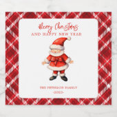 Étiquettes Pour Bouteilles De Liqueur Simple Santa Clause Rouge Noël (Étiquettes simples)