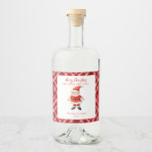 Étiquettes Pour Bouteilles De Liqueur Simple Santa Clause Rouge Noël (Devant)