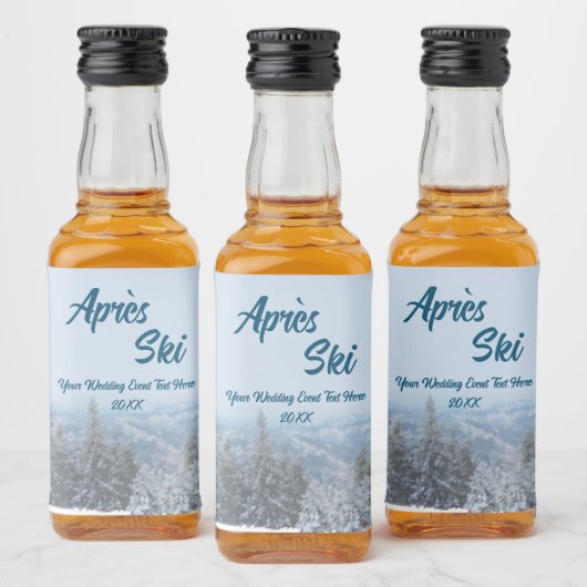Étiquettes Pour Bouteilles De Liqueur Snowy Mountain Forest Apres Ski Mariage Event (Bouteilles)