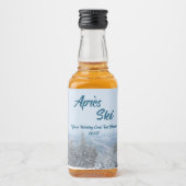 Étiquettes Pour Bouteilles De Liqueur Snowy Mountain Forest Apres Ski Mariage Event (Devant)