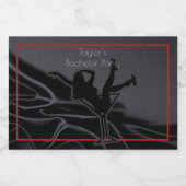 Étiquettes Pour Bouteilles De Liqueur Soirée de célibataire en satin noir (Étiquettes simples)