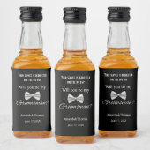 Étiquettes Pour Bouteilles De Liqueur Soyez mon Groomsman Elegant Bow Proposition (Bouteilles)