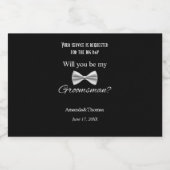 Étiquettes Pour Bouteilles De Liqueur Soyez mon Groomsman Elegant Bow Proposition (Étiquettes simples)