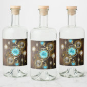 Étiquettes Pour Bouteilles De Liqueur Steampunk Rusty Background (Bouteilles)